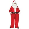 Christmas Fat Santa Hoop Waist 2pc Men Costume, Red White, One Size 6'/200lbs