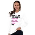 thumbnail image 4 of What Look In Guys Pug Owner Dog Lady Women Plus Size Long Sleeve Graphic Tee Brisco Brands 3X, 4 of 5