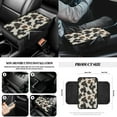 thumbnail image 5 of Jeiento Brown Cow Print 12 Pcs Car Seat Covers Set, Front Seat Protector Steering Wheel Cover Seat Belt Pads Armrest Prorector Trash Bin Sunglass Pocket Rear View Mirror Cover Coaster Keychain, 5 of 9