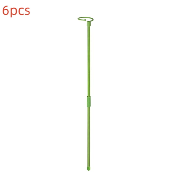 Plant Stake Support - 6 Pack, Garden Single Stem Support Stake Plant Cage Support Rings, Single Stem Plant Support Stakes, Plant Twist Ties, for Flowers Amaryllis Tomatoes Peony Lily Rose (24 inch)