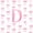 White Pink D, variant on Manfei Pink Polka Dots Bed Sheets For Kids,Cartoon Letter O Monogram King Sheets For Girls,4 Pieces