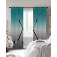 thumbnail image 3 of Ice Hockey Blackout Curtains 63 Inches Length, Winter Sports Ball Gamers Ombre Teal Green Window Treatment Thermal Insulated Drapes for Bedroom Living Room 2 Panels 104x63 Inches, 3 of 8