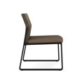 thumbnail image 4 of Lesro Gansett Steel and Fabric Waiting Room Armless Guest Chair in Black/Peppercorn/Brown, 4 of 5