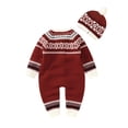thumbnail image 2 of Baby Rompers Long Sleeve Newborn Boys Girls Christmas Knitting Jumpsuits Hats Outfits Sets 0-18m Winter Infant Children Overalls, 2 of 8