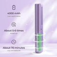 thumbnail image 2 of Hair Straightening Brush with Ceramic Smoothing Teeth, USB Rechargeable, 3 Heat Levels, Travel Size Purple, 2 of 4