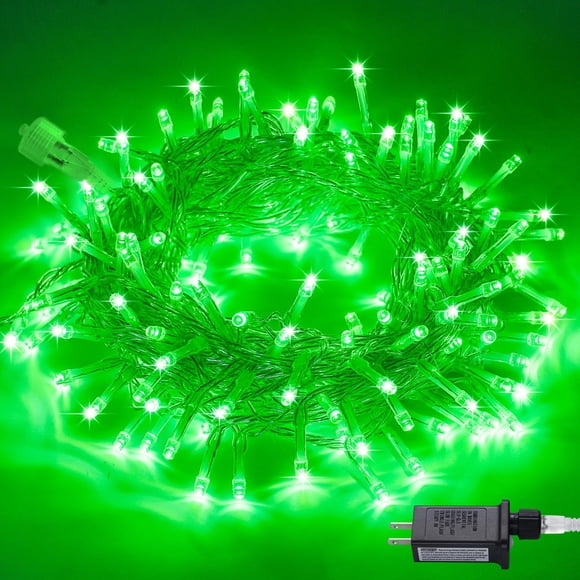 Luces navideñas JMEXSUSS conectables, 100 LED verdes, 33 m