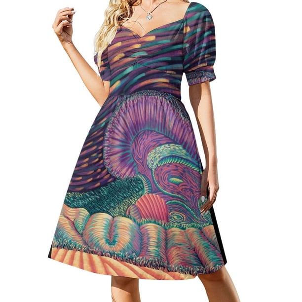 Mind Forest - Vestido de manga corta V2 vestidos de noche para mujer vestidos sueltos elegantes para mujer vestido de noche para mujer 2025 Vestido