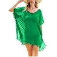 thumbnail image 4 of Maillot de Bain Femme Robe de Plage Maillot de Bain Été Mini Robe Ample Solide Paréo, 4 of 4