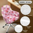 thumbnail image 5 of Xixirimido Strawberry Floral Pink Pattern Office Chair Covers Computer Stretch Accent Dining Chair Covers Swivel Desk Chair Armrest Slipcover for Mid-Back Rotating Chairs, 5 of 7