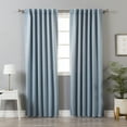 thumbnail image 1 of Quality Home Linen Print Room Darkening Curtains - Blue - 52" x 72" (Set of 2 Panels), 1 of 3
