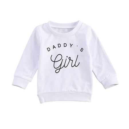 

Huakaishijie Toddler Baby Girl Cotton Long Sleeve Shirts Daddys Girl Pullover Sweatshirt Tops