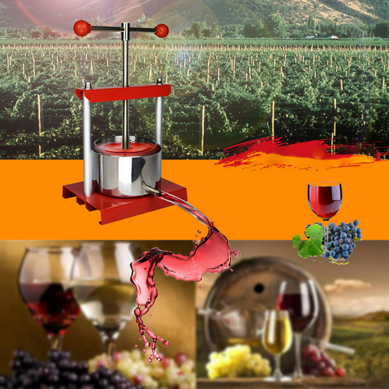 Fruit Wine Press - 100% Nature Juice Making for  Apple/Carrot/Orange/Berry/Vegetables,Cheese&Tincture&Herbal Press(1.6  Gallon,Sliver)
