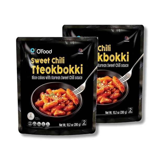 O’Food Original Tteokbokki, Gluten-Free Korean Rice Cakes, Authentic Spicy Korean Street Food Snack, Perfect with Cheese and Ramen Noodles, Ready to Eat, No MSG, No Corn Syrup (Pack of 1)