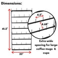 thumbnail image 5 of BirdRock Home Wall Coffe & Tea Mug Rack - 36 Pegs - Black, 5 of 5