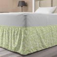 thumbnail image 1 of Leaf Bed Skirt, Watercolors Green Tea Leaves and Branches Lines and Patterns Contemporary Artwork, Elastic Bedskirt Dust Ruffle Wrap Around for Bedding Decor, 4 Sizes, Green Ecru, by Ambesonne, 1 of 2