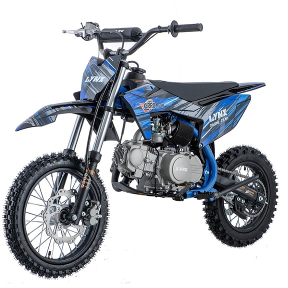 X-Pro Brand New 110cc Dirt Bike Pit Bike, with Semi-Automatic Transmission, Kick Start, Big 14"/12" Tires!