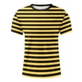 thumbnail image 4 of Krdevn Mens Shirts - Color Blocked Striped Navy Striped Men Casual Loose Comfortable Sports Round Neck Short Sleeved T Shirt,Mens Fall Shirts,Color:Yellow,Size:3XL, 4 of 4