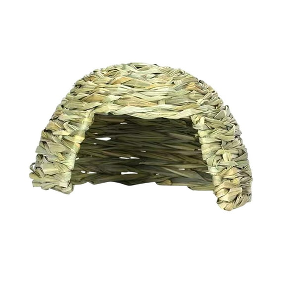 lionlar Cachette-Hutte pour Bébé Lapin Tunnel en Herbe pour Lapin Nid en Paille Tissé à la Main Cachette-Hutte Jouet pour Lapin Chinchilla Petits Animaux 25cmx17cm