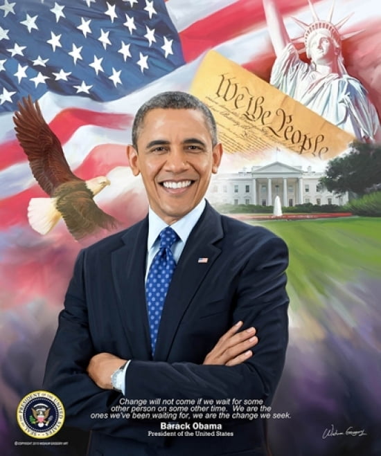 Barack Obama 2015 Poster Print by Wishum Gregory (20 x 24) - Walmart ...