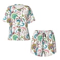 thumbnail image 4 of Kdxio Fairy Flower Print Pajamas Sets for Women Short-Sleeved Pjs with Lounge Shorts Two Piece Sleepwear S-4XL, 4 of 9