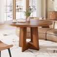 thumbnail image 2 of QinaQin 47-Inch Round Dining Table, Seats 4-6 People - Round Kitchen Dining Table with Sturdy Base, Space-Saving, Suitable for Living Room, Kitchen, and Apartment, 2 of 7