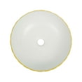 thumbnail image 5 of 16" Round Ceramic Vessel Bathroom Sink – Modern Textured Bowl Design in Yellow, 5 of 8