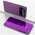 thumbnail image 6 of Mirror Case for Xiaomi Poco X4 Pro 5G Support Wireless Charging, Luxury View Smart Display Case Ultra Thin Phone Cover for Xiaomi Poco X4 Pro 5G QH Purplish Red, 6 of 9
