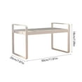thumbnail image 3 of Iron Frame with Wood Panel Desktop Shelf - Dual-Layered Sturdy Organizer Rack for Books and Office Accessories, 3 of 7