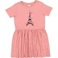 thumbnail image 3 of Inktastic Eiffel Tower in Paris with Flowers and Pink Banner Girls Toddler Dress, 3 of 5