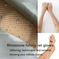 thumbnail image 3 of Women Rhinestone Fishnet Long Gloves Mesh Sparkly Glitter Fashion Opera Gloves For Party Halloween Costumes Accessories, 3 of 6