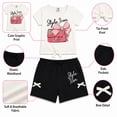 thumbnail image 4 of Real Love Girls Shorts Set Soft Breathable Knitted Short Sleeve Graphic Tees and Shorts 2 Piece, 4 of 7