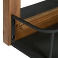 thumbnail image 4 of Kate and Laurel Jackson Casual Farmhouse Solid Wood 10 Windowpane Mirror with Distressed Black Metal Shelf, 40x18, Rustic Caramel, 4 of 6