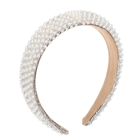Nvzi Headband Hair Hairband Rhinestone Pearl Hoop White Headbands Vintage Headdress