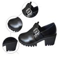 thumbnail image 5 of Xiaoxatg Women's Fashion Round Head Belt Buckle Shoes with High Heels for Casual Style 8.5 Black, 5 of 8