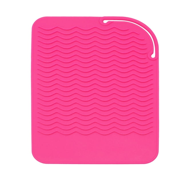 Minnieouse Bolsa de alfombrilla resistente al calor de silicona para rizador de pelo, alisador de pelo multifunción, alfombrilla de silicona para plancha Cuidado del cabello rosado Minnieouse CE000433-03
