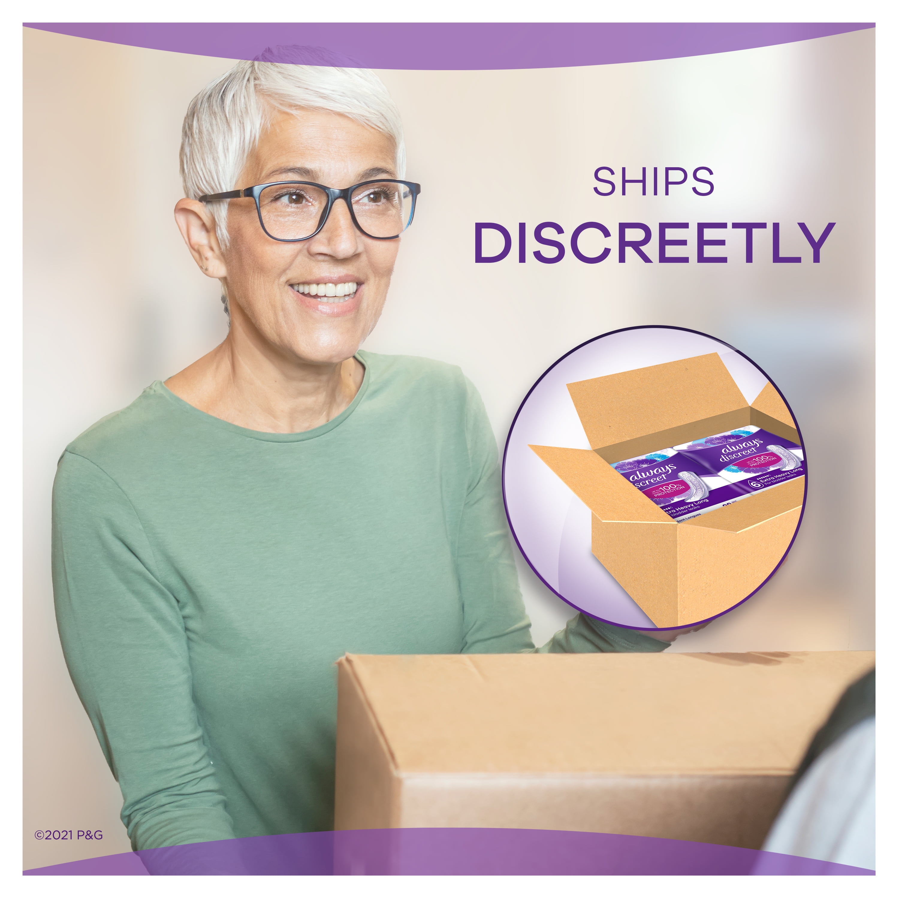 Always Discreet Heavy Absorbency Incontinence Pads, Long Length, 117 ct