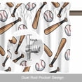 thumbnail image 6 of Baseball Valance Curtain for Windows Retro Sports Style Baseball Bats Minimalist Modern Rod Pocket Curtain Valances Short Window Treatments Panels for Kitchen Bathroom Laundry Basement 60 x 18 Inch, 6 of 9