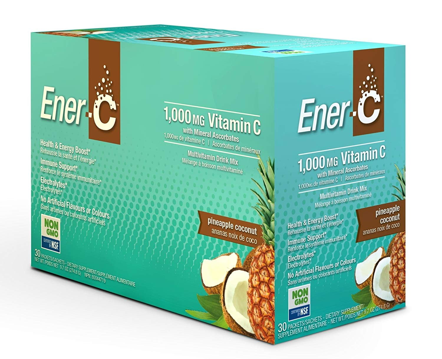 EnerC Effervescent Multivitamin NonGMO GlutenFree Vegan Powdered
