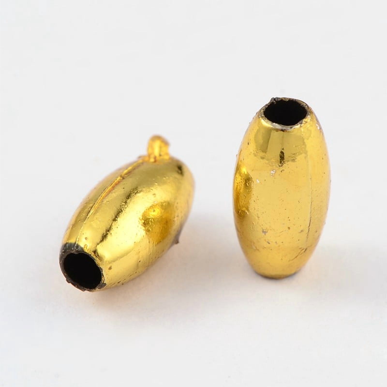 Plating Plastic Acrylic Rice Beads Golden Plated 8x4mm Hole: 1.5mm about 8333pcs/500g