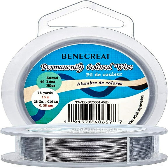 1Roll 15m 0.38mm 49-Strand Tiger Tail Beading Wire 316 Stainless Steel Nylon Coated Craft Jewelry Beading Wire for Crafts Jewelry Making