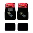 thumbnail image 2 of Universal Fit Car Truck Front/Rear 4-Piece Full Set Crystal Bling Rhinestone Studded Black Carpet Floor Mats (Turtle/Black), 2 of 4