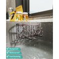 thumbnail image 4 of Multifunctional Sponge Holder with Unique M-Shaped, 2 Installation Methods Kitchen Sink Caddy Organizer, Rustproof Stainless Steel Sponge Caddy for Brush, Sink Stopper and Scraper -Black, 4 of 7