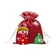 thumbnail image 2 of Bolsas de regalo navideñas para dulces y manzanas | Tela de lino con dibujos navideños | Pequeñas bolsas de almacenamiento para niños y regalos de fiesta, 2 of 6