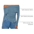 thumbnail image 4 of Remera PRETTYGARDEN Mujer Manga Larga Ajustada con Hombros Descubiertos - Azul, 4 of 9