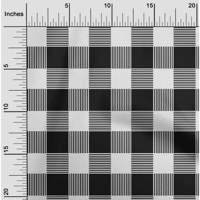 oneOone Cotton Flex Black Fabric Gingham Check Sewing Craft Projects Fabric Prints By Yard 40 Inches Wide