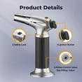 thumbnail image 7 of Culinary Butane Torch Blow Torch Lighter,Refillable Cooking Kitchen Torch with Safety Lock Adjustable Flame for BBQ,Creme Brulee,Baking,Cooking,Crafts,Cigar (Butane Gas not Included), 7 of 7