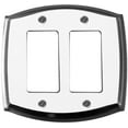 thumbnail image 1 of Atron Electro Industries Astoria Double Rocker Wall Plate - White / Chrome, 1 of 1