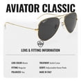 thumbnail image 4 of Ray-Ban RB3025 AVIATOR CLASSIC POLARIZED Pilot Shaped Sunglasses for Men & Women - Includes Official Rayban Eyewear Kit - Ideal Formal & Casual Wear Sunglasses - Black Lens, 4 of 7