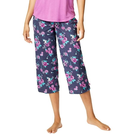 

Jenni by Jennifer Moore Womens Printed Cropped Pajama Pants (Falling Floral Navy XX-Large)