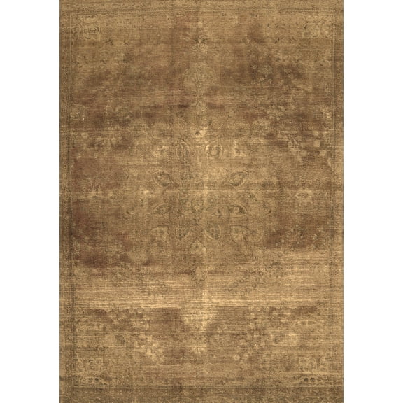 Ahgly Company Indoor Rectangle Abstract Brown Contemporary Area Rugs, 3' x 5'